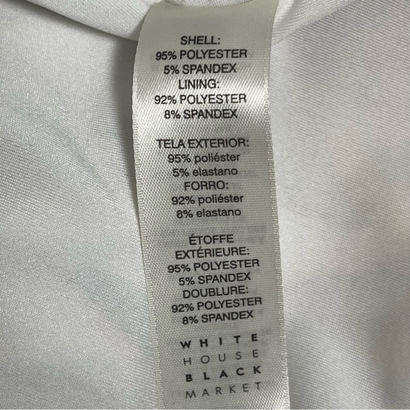 WHBM White Yellow Layered Patterned V-neck Career Sleeveless Top - Size XS - Picture 9 of 9